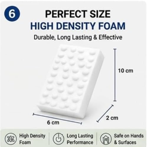 Magic Eraser Sponge Pack of 4 | No Scratch Melamine Cleaning Sponge | Removes Tough Stains with Just Water |