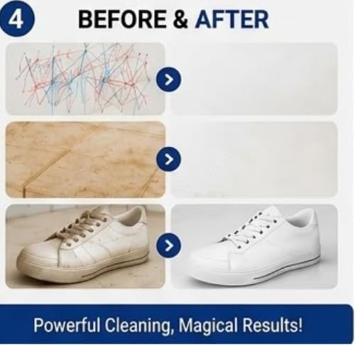 Magic Eraser Sponge Pack of 4 | No Scratch Melamine Cleaning Sponge | Removes Tough Stains with Just Water |