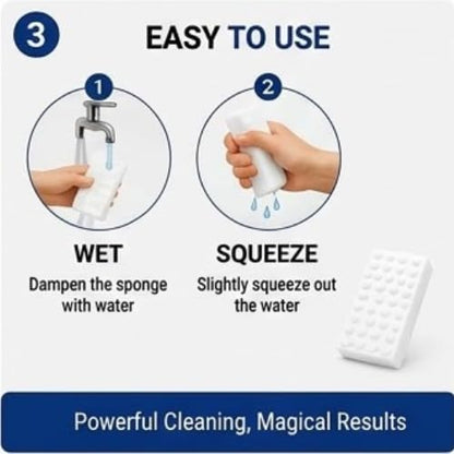 Magic Eraser Sponge Pack of 4 | No Scratch Melamine Cleaning Sponge | Removes Tough Stains with Just Water |