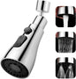 360° Rotating Kitchen Tap Extender, Flexible Faucet Attachment with 2/3 Mode Spray Head