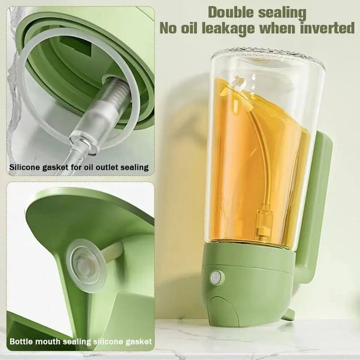 2-in-1 Glass Oil Dispenser and Sprayer Bottle for Kitchen